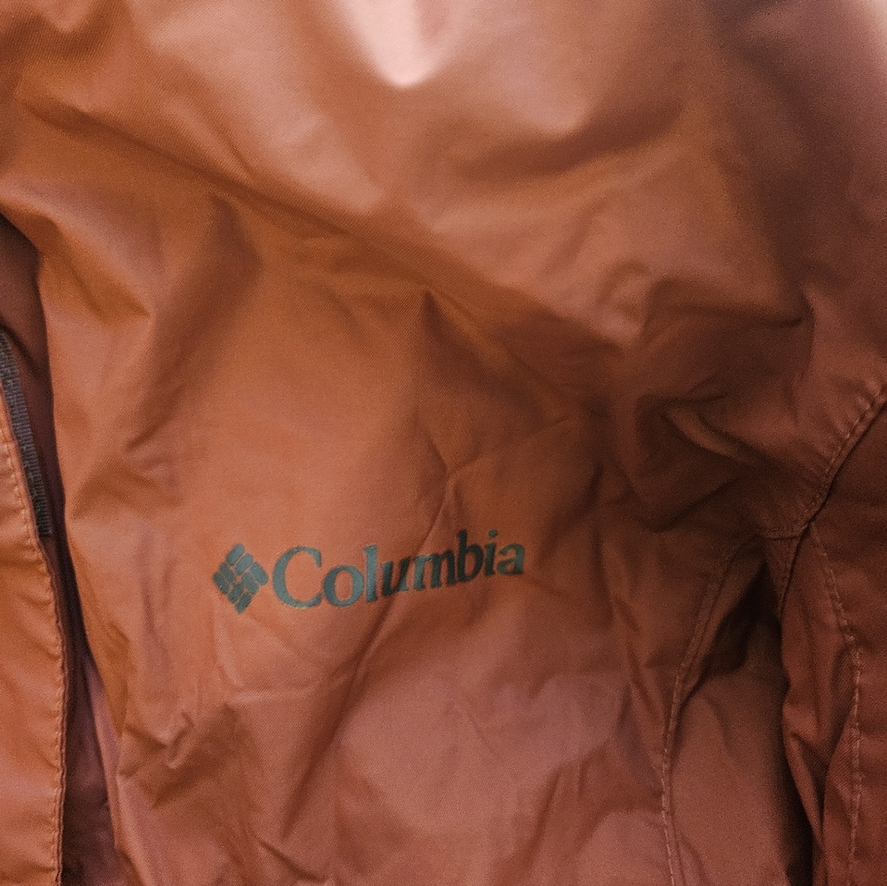 Columbia Brick Red Hooded Rain Jacket - Picture 3 of 5